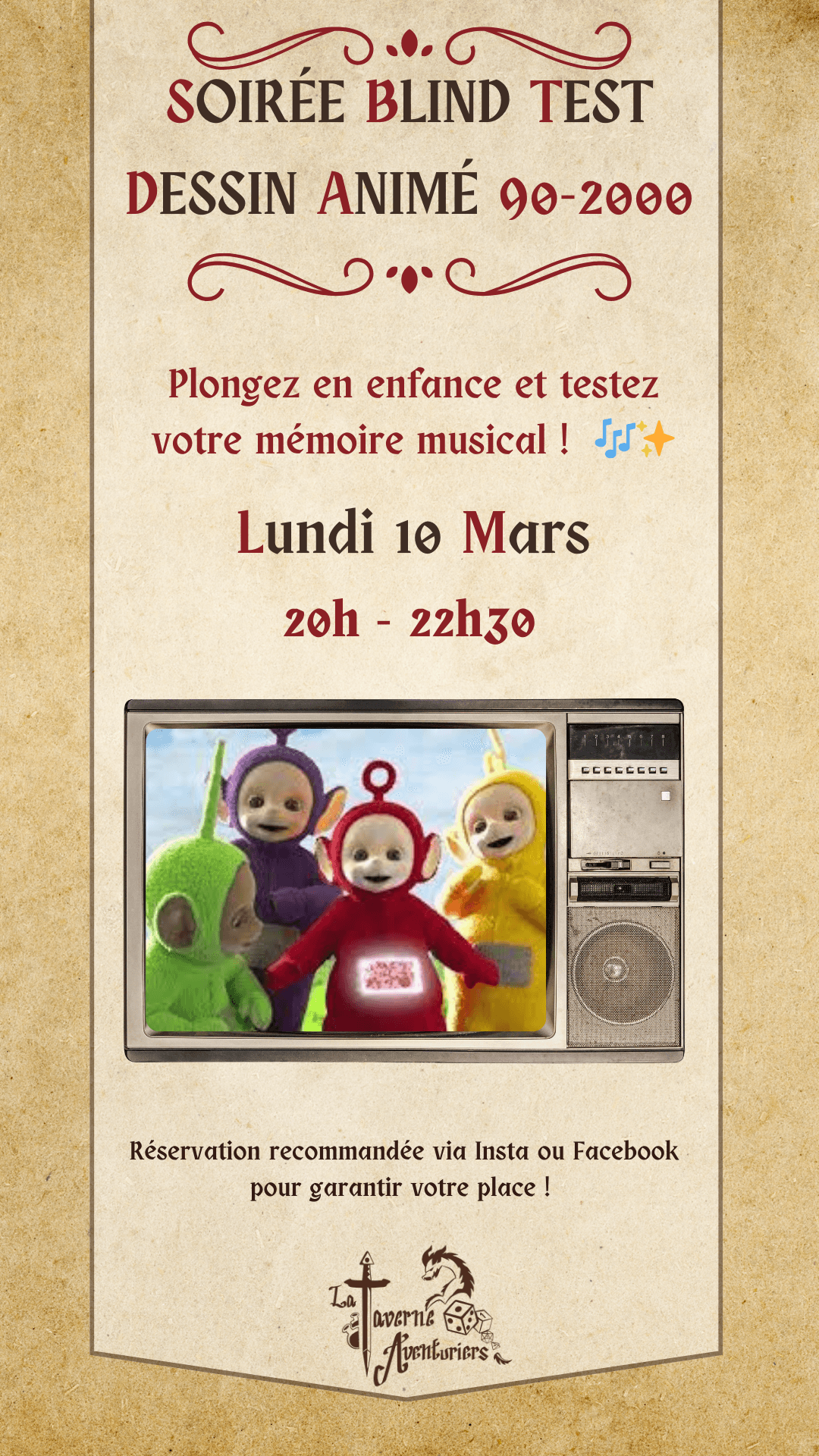 Soirée Blind Test Dessin animé 90-2000
