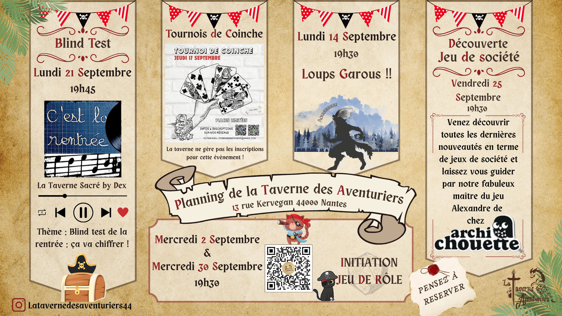 Programmation Septembre 2026 - La Taverne s'Anime !