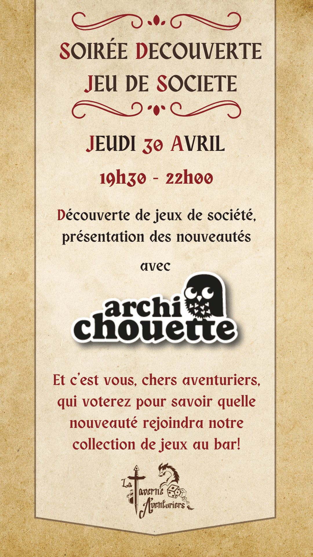 Soirée Découverte de Jeux de société (Avril)