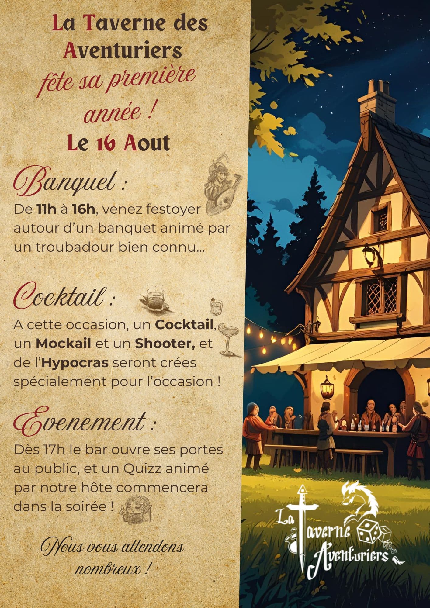1 Ans de la Taverne des Aventuriers !